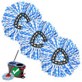 3 Pack Spin Mop Replacement Head Compatible with RinseClean 2-Tank System