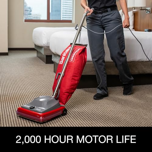 Sanitaire TRADITION Upright Commercial Bagged Vacuum, SC684G Red
