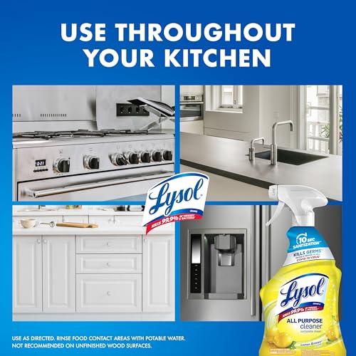 Lysol All Purpose Cleaner Spray, Multi-Purpose Disinfecting Spray & Bathroom Cleaner, Lemon Breeze + Island Breeze Scent, 32 Fl Oz (Pack of 3)