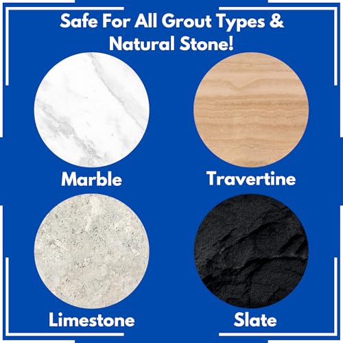Black Diamond Ultimate Grout Cleaner: Best Cleaner for Tile,Ceramic,Porcelain, Marble Acid-Free Safe Deep Cleaner & Stain Remover for Even The Dirtiest Grout. (1-Quart/1-Brush)