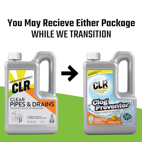 CLR Clear Pipes & Drains Clog Remover and Cleaner, For Shower, Sink, Toilet, Garbage Disposal, 42 Ounce Bottle