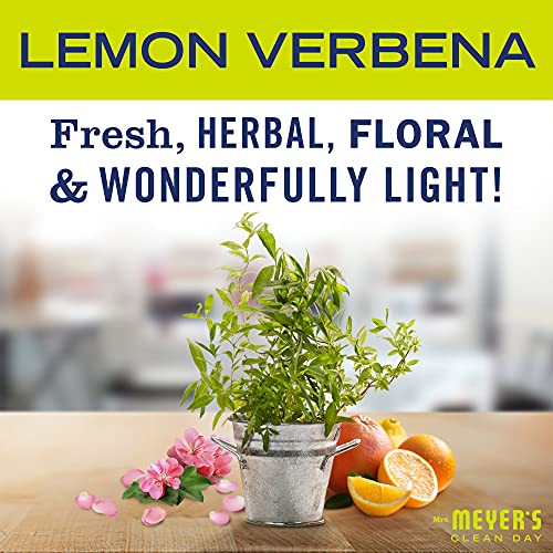 MRS. MEYER'S CLEAN DAY Multi-Surface Everyday Cleaner Concentrated Refills, 4 Concentrated Refills (2 Fl. Oz. each), Lemon Verbena Scent, Makes 64 Fl. Oz. Total
