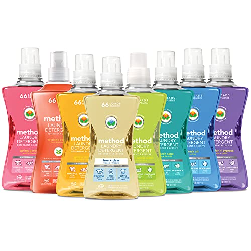 Method Liquid Laundry Detergent, Fresh Air, 66 Loads Per Bottle, Stain Remover, 53.5 Fl Oz (Pack of 1)