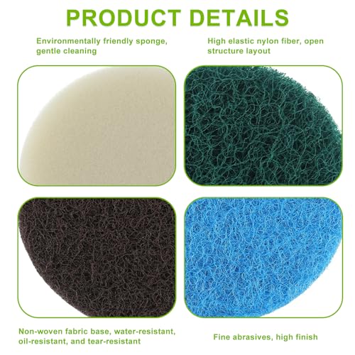 EPLZON 16pcs Electric Cleaning Brush Pad Set 4 Foam Pads 4 Kitchen Mats 4 Performance Pads 4 Microfibre Pads fit for Dremel Versa Cleaning Brush