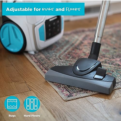 Simplicity Vacuums Scout Canister Vacuum Cleaner, Compact Rug and Wood Floor Vacuum, Household Vacuum Cleaners Feature Extendable Wand and Digital Suction Control…