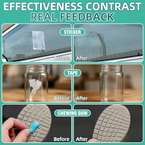 Balldanlu Adhesive Remover Spray, 4.06 Oz Glue Remover with Plastic Scraper and Towel, Surface Safe Sticky Stuff Remover for Car, Windows, Floor, Sticker Remover (1, GREEN) (Small)