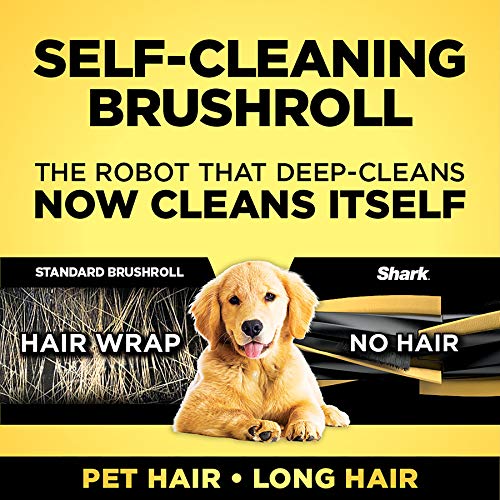 Shark IQ Robot Vacuum AV970 Self Cleaning Brushroll, Advanced Navigation, Perfect for Pet Hair, Works with Alexa, Wi Fi, xl dust bin, A black finish