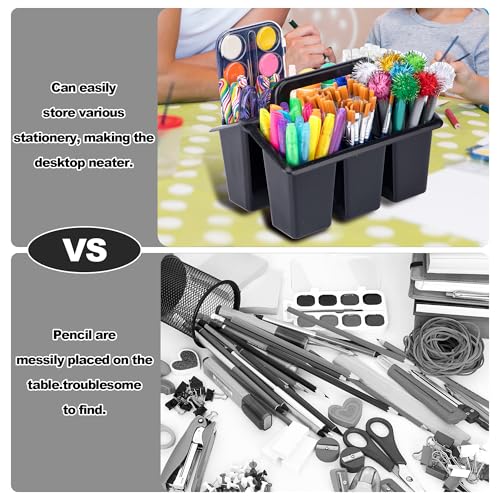 Find Scrapblooms 6 Pack Plastic Classroom Caddy For School,Kidsroom,Pencil Holder,Portable Art Craft Caddy Organizer With Handle,Cleaning Caddy Organization For Shower Room（Black
