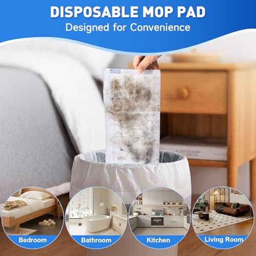 Mop Pads Refills Compatible with Swiffer WetJet Mop, Disposable Mop Pads for Hardwood Floors, Tile, Laminate & Multi-Surface Cleaning, 60 Pack
