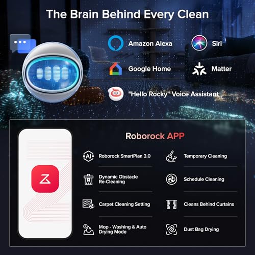 roborock Saros 20 Sonic Robot Vacuum and Mop, 36,000Pa Suction, 3.46 in Double-Layer Threshold, Reactive AI 3.0 Obstacle Recognition, 212°F Hot Water Wash, Zero-Tangling, 3.14’’ Ultra Slim, Black