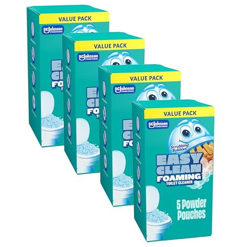 Scrubbing Bubbles Easy Clean Foaming Toilet Bowl Cleaner, Bathroom Limescale Remover that Fights Odors, Easy Drop-In Powder Pouches, 100g (4 Count, 20 Total Pouches)