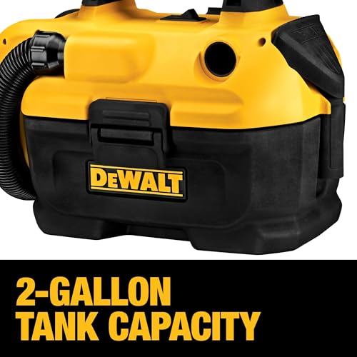 DEWALT 20V MAX Cordless Shop Vac, Wet Dry Vacuum Cleaner, Portable 2 Gallon Wet Dry Vac, Strong Suction Shop Vacuum with Hepa Filter, Tool Only (DCV580H)