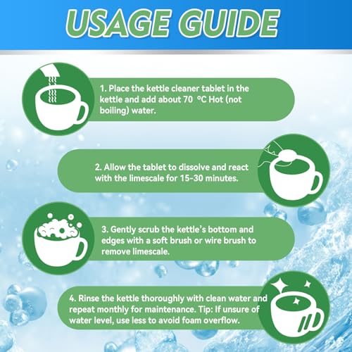 JOYAONE Kettle Descaler Tablet, Citric Acid for Cleaning Kettles, Coffee Machines, Shower Heads, 36 Pack Kettle Cleaner Tablets Remove Limescale & Mineral Buildup, Suitable for Hard Water Living Area