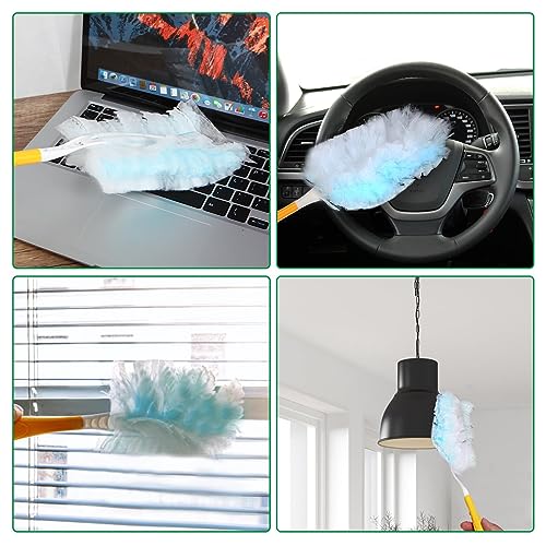 Duster Refills,Static Dust Removal Brush Disposable Replacement Head Compatible with Swiffer Duster Refills for Electronics, Furniture, Blinds, Ceiling Fans (Blue, 18 PCS)