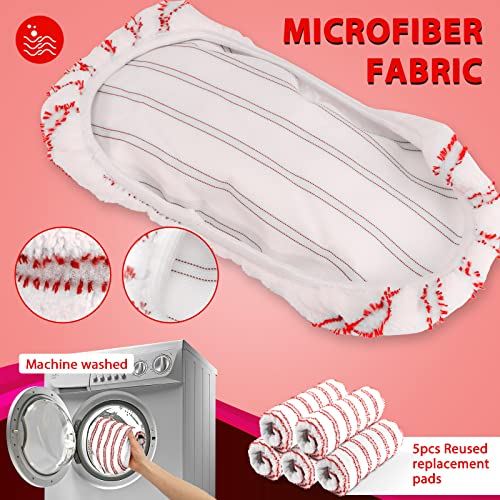 MASTERTOP Microfiber Mop, Extra Large Dust Mop with 5 Pads for Wet & Dry Use, 16'' Mops for Hardwood Laminate, Tile, Vinyl Floors,5 Microfiber Refills, 1 Cleaning Scraper