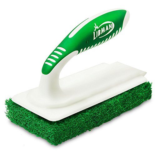 Libman Commercial 1161 Tile and Tub Scrub, Polypropylene, 6" x 3", Green and White (Pack of 6)