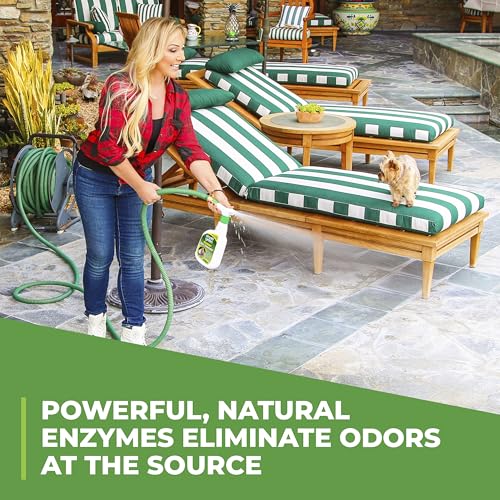 Simple Green Outdoor Odor Eliminator for Pets, Dogs, Ideal for Artificial Grass & Patio (32 oz Hose End Sprayer & 1 Gallon Refill)
