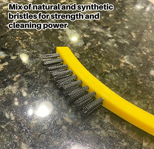 Rubbermaid Commercial Products 8.5" Tile and Grout Scrub Brush, Plastic Bristles, Black, for Industrial/Professional Use On Grout, Tile, and Other Small Areas