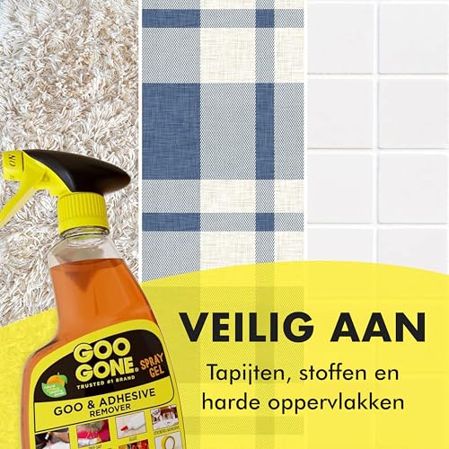 Goo Gone Adhesive Remover Spray Gel Removes Chewing Gum Grease Tar Stickers Labels Tape Residue Oil Blood Lipstick Mascara Shoe Polish Crayon Ounce, Orange, original, 12 Fl Oz