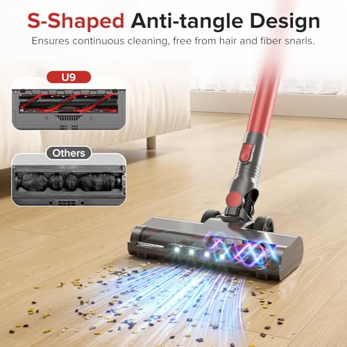 Tipdiy Cordless Vacuum Cleaner with Self-Standing, 40KPA Stick Vacuum Cleaners for Home, 8-in-1 Lightweight Rechargeable Vacuum, 7-Layer Filtration,Ideal for Carpet, Pet Hair, Hardwood Floors