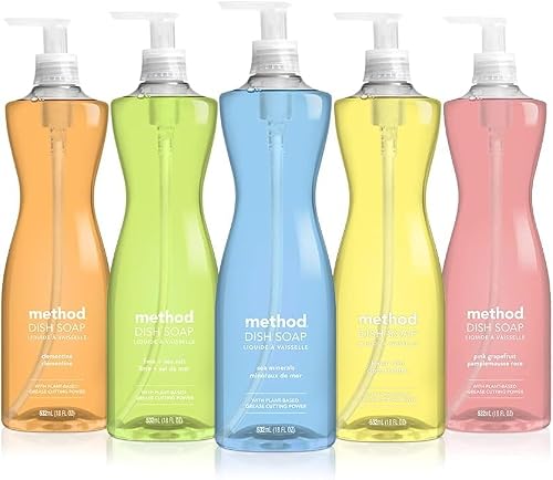 Method Dish Soap, Lime + Sea Salt, Tough on Grease, 18 Fl Oz (Pack of 1)