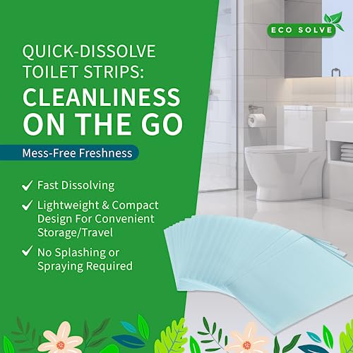 Natural Toilet Bowl Cleaner Strips, Eco-friendly, Non-toxic, Septic Safe, Removes Odors & Stains, Plastic-free, Natural Toilet Bowl Cleaner for Quick and Easy Cleaning, Toilet Fresheners (60 count)