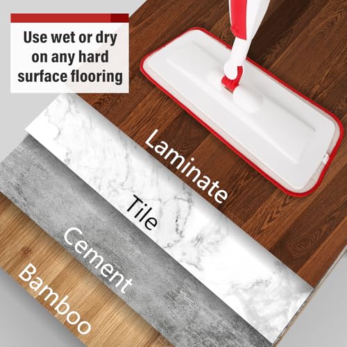 Wet Spray Mop for Floor Cleaning with 14 oz Bottle & 2 Microfiber Pads