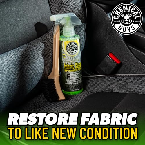 Chemical Guys Sprayable Citrus Fabric Clean Carpet & Upholstery Cleaner (Car Carpets, Seats & Floor Mats), 16 fl oz, Citrus Scent + Induro 7 Heavy Duty Nifty Interior Brush - HOL463