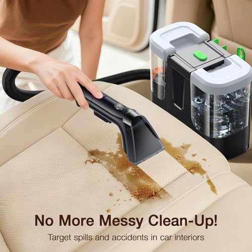 Portable Carpet & Upholstery Cleaner, 18Kpa Carpet Cleaner Machine for Deep Stain Removal, Spot Cleaner for Pet Accidents, Area Rugs, Stairs, Car Upholstery & Couches, Includes Tools & Self-Cleaning