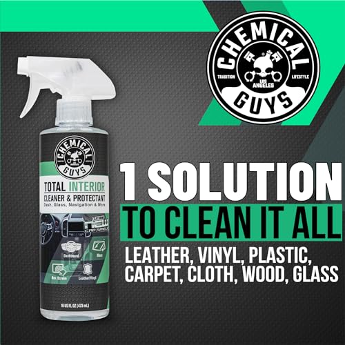 Chemical Guys Total Interior Cleaner & Protectant - New Car Scent, Car Cleaning Spray, Cleans and Protects Leather, Vinyl, Plastic, Rubber, and Glass, Safe for Trucks, SUVs, Jeeps, RVs & More - 16 oz