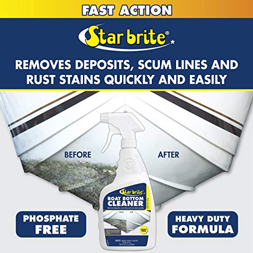 STAR BRITE Heavy Duty Boat Bottom Cleaner - Removes Deposits & Stains, For Fiberglass, Wood, Iron, Painted Surfaces, 32oz Spray (092232P)