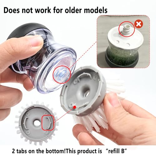 MiUWUU 4 Pack Brush Refills for OXO Dish Brush Refill B, Brush Head Replacement OXO Dish Brush Replacement Head（Grey Round）