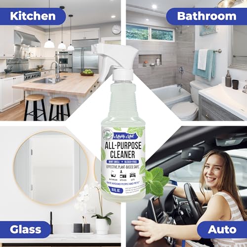 Mighty Mint All-Purpose Cleaner Spray for Home, Kitchen, Bathroom, Natural Peppermint Scent, 16oz - 2 Pack