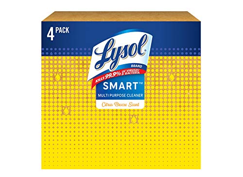 Lysol Smart Refill Cartridges Multipurpose Cleaner, Citrus Breeze, For Disinfecting & Cleaning, 4ct., Packaging May Vary