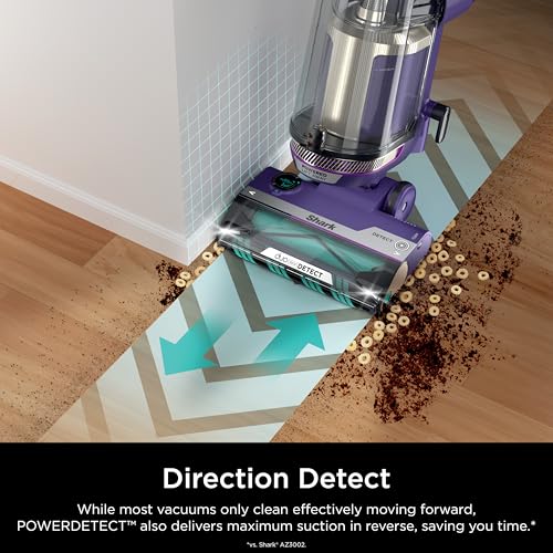 SHARK POWERDETECT Upright Vacuum Cleaner with DuoClean Technology, Odor Neutralizer Technology, Powered Lift-Away, Self Cleaning Brushroll, Anti-Allergen Complete Seal (Renewed) (Eggplant)