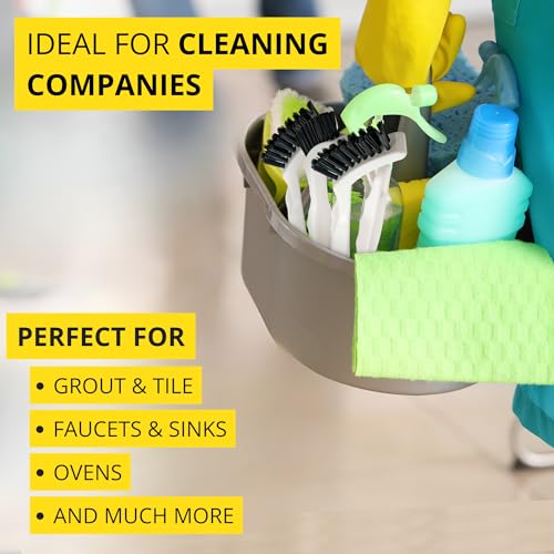 Supplymaid 6-Pack Grout Cleaner Brush Scrub Set - Stiff Bristle Scrubbing & Detail Cleaning Brushes for Household Use on Bathtub, Shower, Kitchen, Tile Floors, Sink, Grooves, Window Tracks, Drains