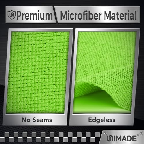 UNIMADE Microfiber Cleaning Cloth, 100PK Commercial Grade Work Rags Microfiber Towels for Cars Cleaning Rags Bulk Detailing Cloth for Automotive Bar Mechanic Restaurant Garage, 11.5"x11.5", Multicolor