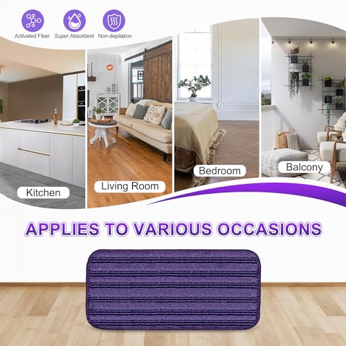 Updated & Innovative Cationic Mop Pads for Swiffer Wet Jet and Most Velcro 10" 11" 12" Spray Mops, Reusable Swiffer Wet Jet Mop Pads Replacement