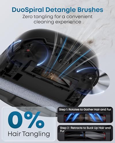 eufy Robot Vacuum E25, 20,000 Pa Suction,HydroJet Always-Clean Roller Mop, All-in-One Robot Vacuum and Mop Combo, Edge-to-Corner Cleaning, Zero-Tangle Design, AI Obstacle Avoidance (Upgraded)