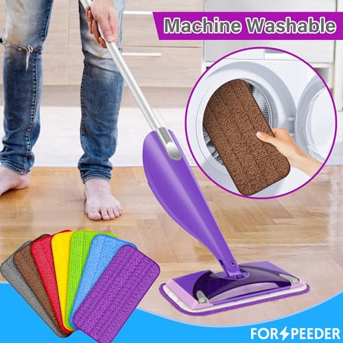 FORSPEEDER Reusable Mop Pads for Swiffer WetJet, Wet Pads Refills for 12'' Spray Mop, Microfiber Refill Machine Washable Up to 100+ Floor Cleaning for All Kinds of Floor Types, 7 Pack