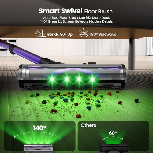 Airpher Cordless Vacuum Cleaner,75Min Runtime,600W 65KPA Dual Motor Pet Hair Vacuum for Home with AI Auto Suction,Stick Vacuums with Self-Standing Design,for Carpet,Hardwood Floors,Gift Ideas for Her