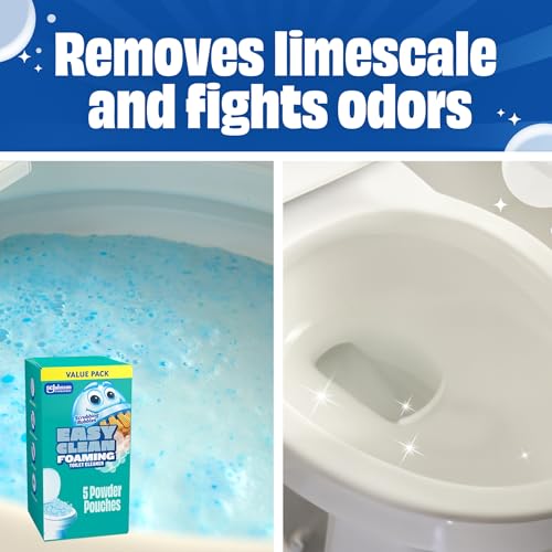 Scrubbing Bubbles Easy Clean Foaming Toilet Bowl Cleaner, Easy Toilet Drop In Powder Pouches, 100g (5 Pouches)