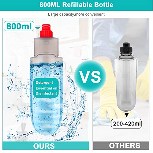 Spray Mop for Floor Cleaning with 3pcs Washable Pads - Wet Dry Microfiber Mop with 800 ml Refillable Bottle for Kitchen Wood Floor Hardwood Laminate Ceramic Tiles Dust Cleaning