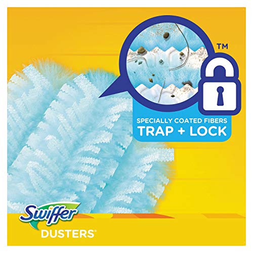 Swiffer 21459CT Refill Dusters, Dust Lock Fiber, Light Blue, Unscented, 10/Box, 4 Box/Carton