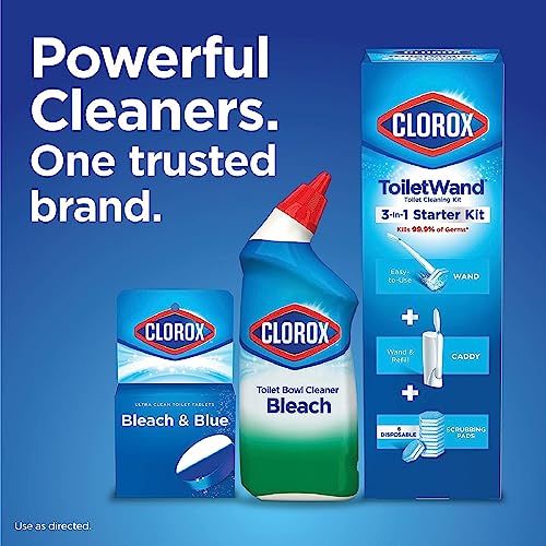 Clorox ToiletWand Toilet Cleaning Refills, Spring Cleaning Essential, Disinfecting Scrubbing Pads, Rainforest Rush, 30 Count