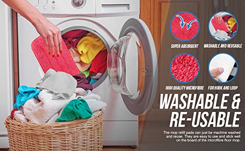TreeLen 3 Packs Microfiber Mop Pads Spray Mop Replacement Heads Wet/Dry Floor Cleaning Refill Mop Pads Compatible with Rubbermaid Reveal,Swiffer PowerMop Refill,Libman