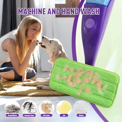 MABUBU Reusable Mop Pads Refills for Swiffer WetJet, 8 Pack Microfiber Cleaning Pads 11.5" x 5.5", Washable Wet & Dry Mop Heads for Hardwood, Tile, Laminate Floors, Replacement Pads