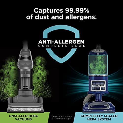 Shark Upright Vacuum Cleaner | Navigator Lift-Away Deluxe | Pet Hair, Carpet & Hard Floor Cleaning | Upholstery & Crevice Tool | HEPA Filter | Swivel Steering | Large Dust Cup Capacity | Blue | NV360