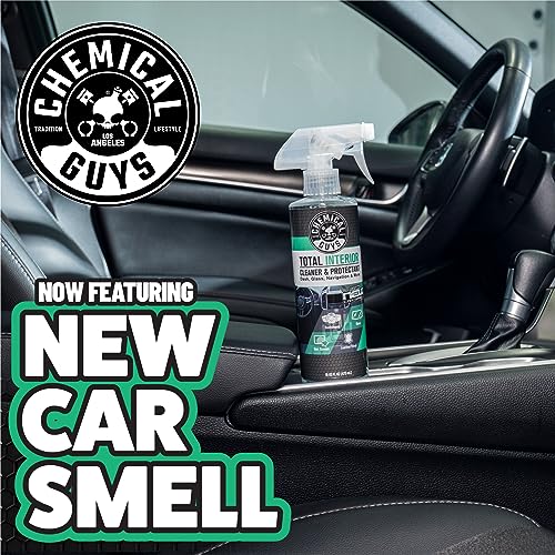 Chemical Guys Total Interior Cleaner & Protectant - New Car Scent, Car Cleaning Spray, Cleans and Protects Leather, Vinyl, Plastic, Rubber, and Glass, Safe for Trucks, SUVs, Jeeps, RVs & More - 16 oz