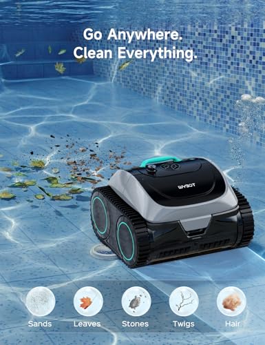 (2026 Upgrade) WYBOT C1 Cordless Robotic Pool Cleaner, 4-in-1 Pool Vacuum for Inground Pools & Above Ground Pool Up to 150 Mins Runtime, Power Suction with Smart Navigation & APP Control, Lake Green
